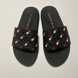 Tommy Hilfiger Boys Black Slides